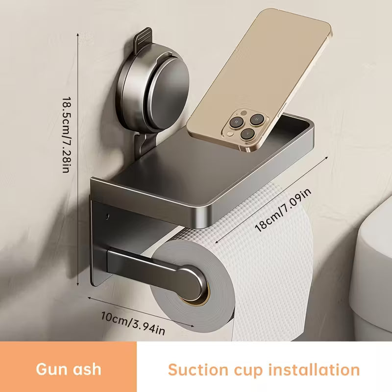 Nástěnný držák toaletního papíru 1/2 ks – bez vrtání, s přísavkou