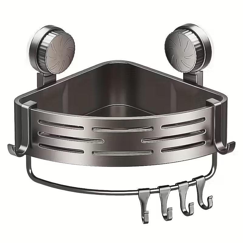 Úsporná rohová police do koupelny s přísavkami – bez vrtání