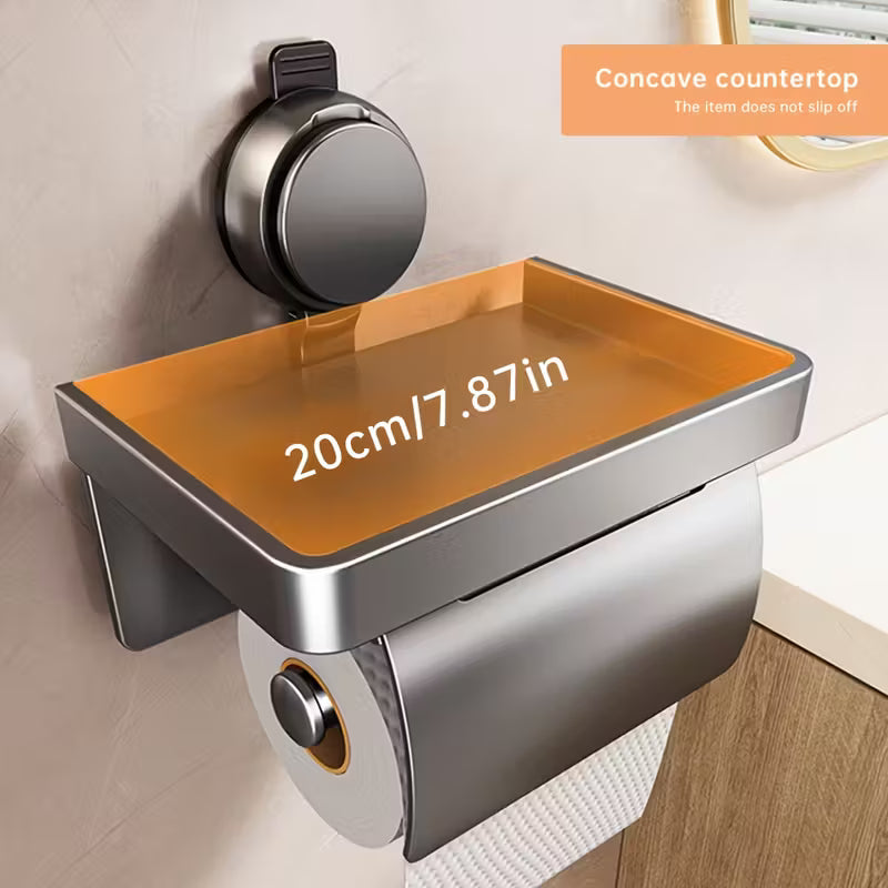 Nástěnný držák toaletního papíru 1/2 ks – bez vrtání, s přísavkou